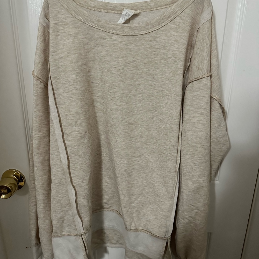 Women’s Beige Long Sleeve Sweatshirt- L